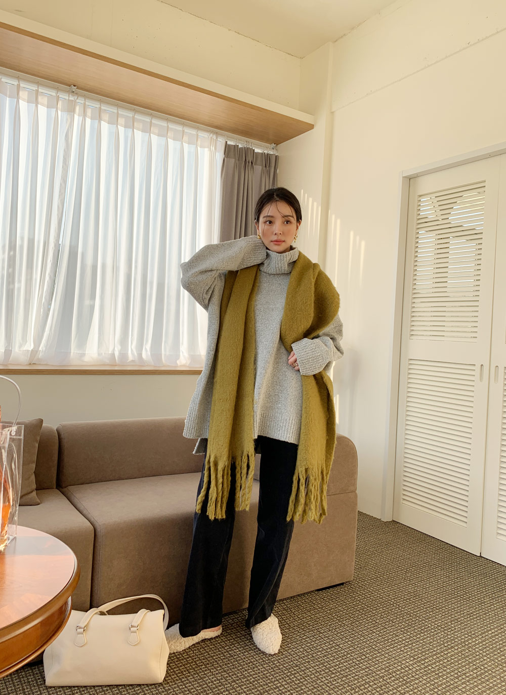 タートルネックスリットロングニット・全5色 | DHOLIC | 詳細画像22