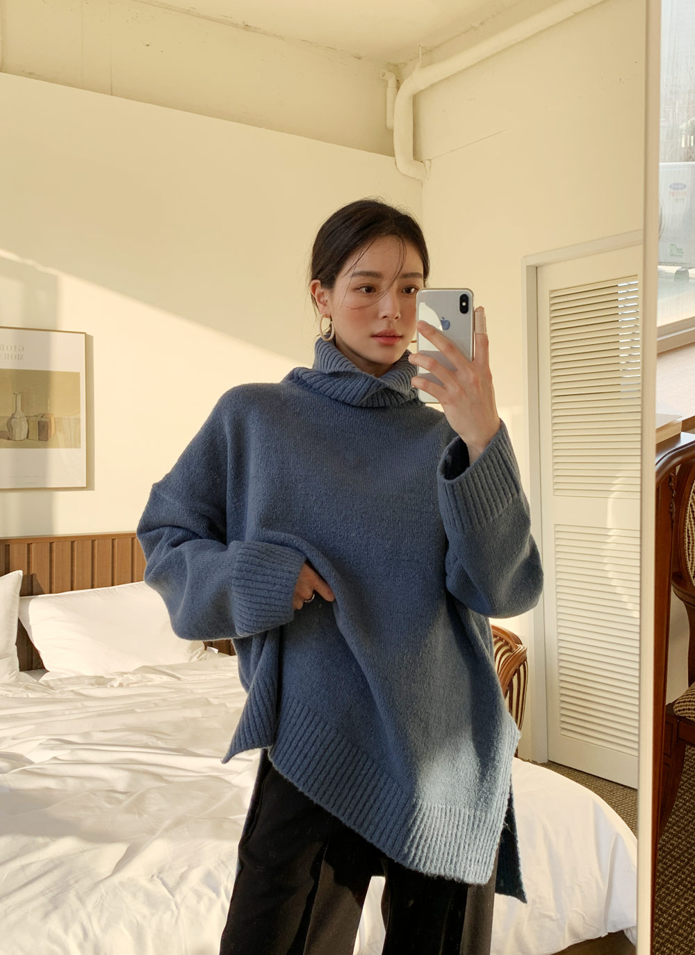 タートルネックスリットロングニット・全5色 | DHOLIC | 詳細画像23