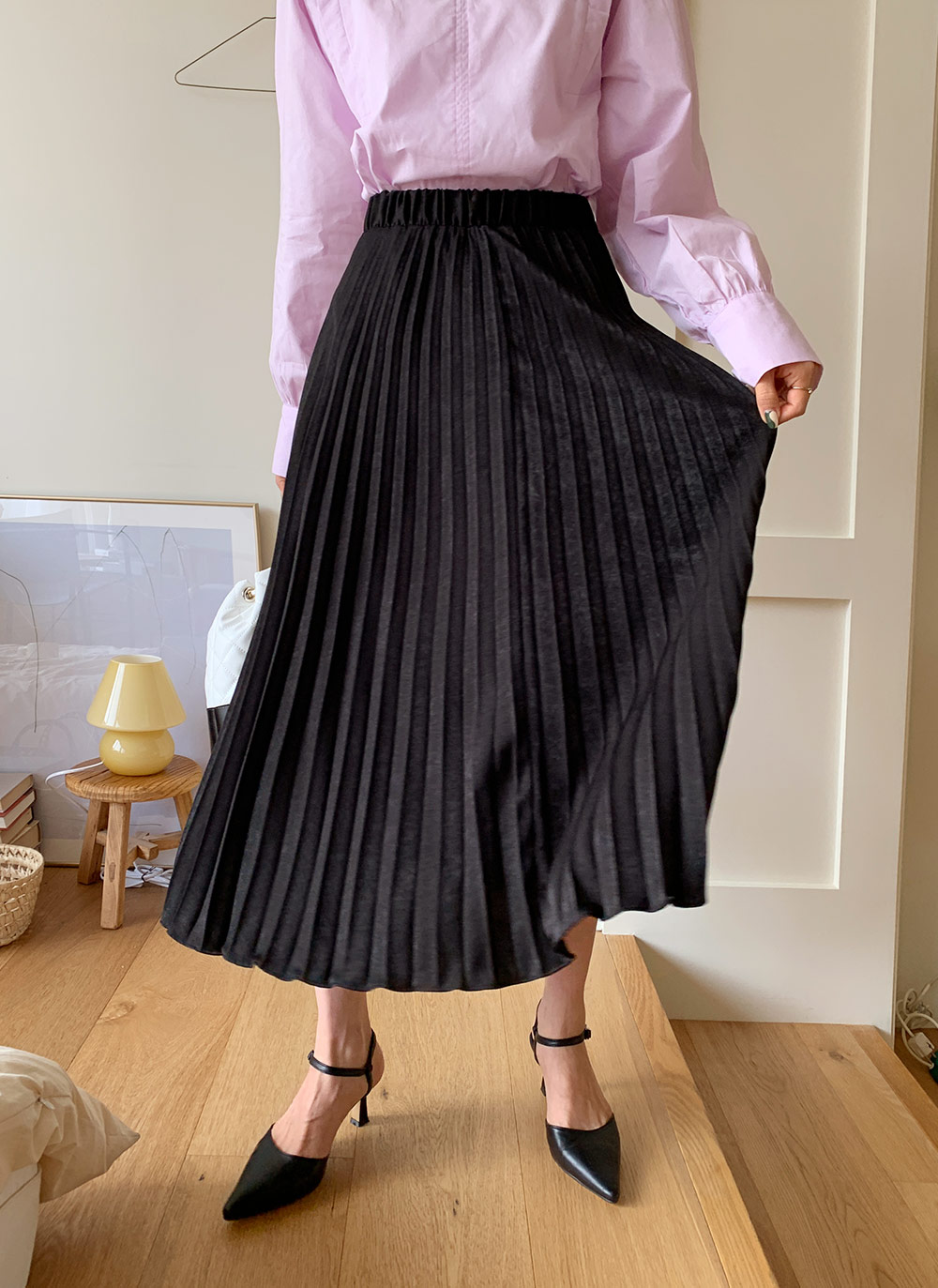 B6913■美品■セオリー 変形プリーツ加工 ロング イージー スカート L プリーツロングスカート・全4色 | レディースファッション通販