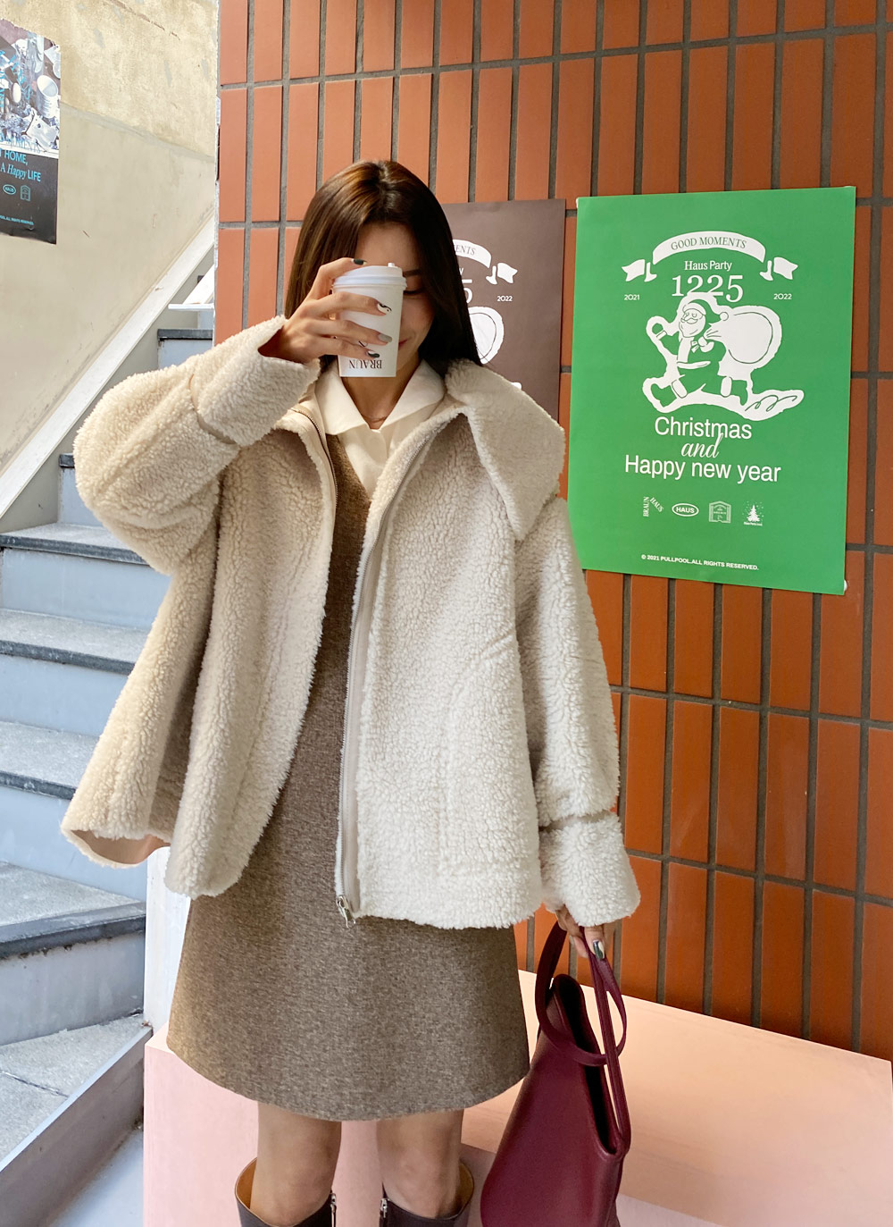 ウール混メランジVネックノースリワンピ | DHOLIC | 詳細画像18