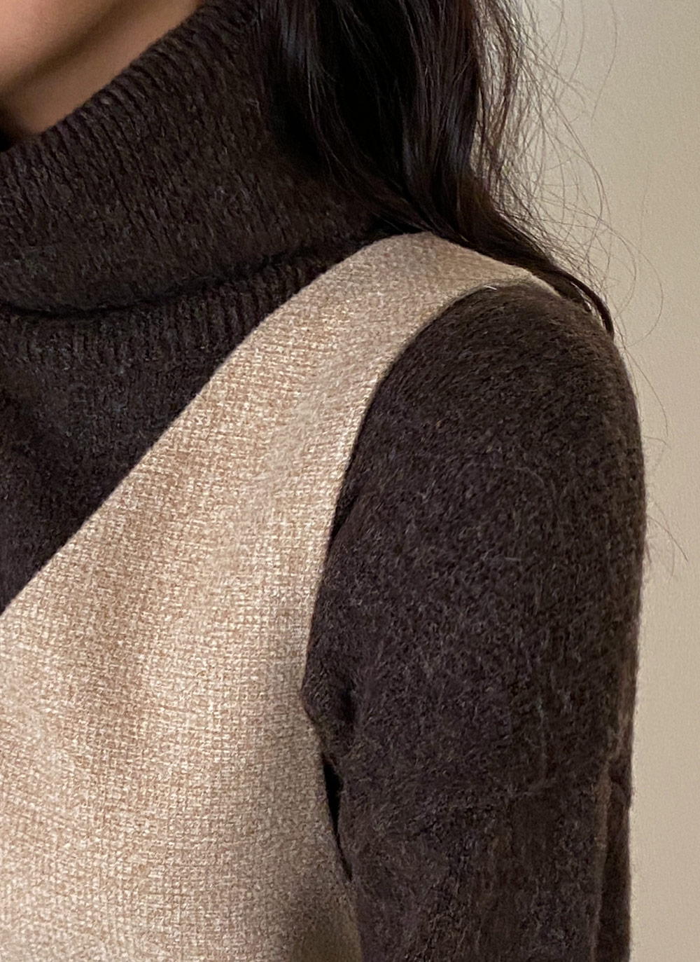 ウール混メランジVネックノースリワンピ | DHOLIC | 詳細画像21