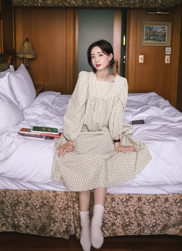 綿コットン花柄コーデュロイワンピースフラワーパターン春秋冬 ワンピース ロングワンピース Milkcocoa ミルクココア ファッション総合通販 Dholic