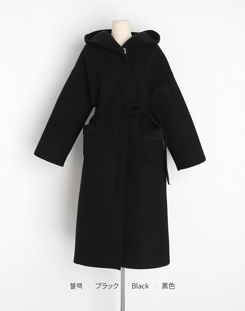 ファー裏地ストラップ付フードロングコート | レディースファッション