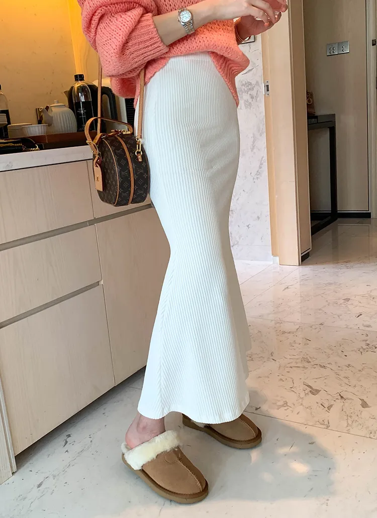 起毛リブロングマーメイドスカート | minagram | 詳細画像1