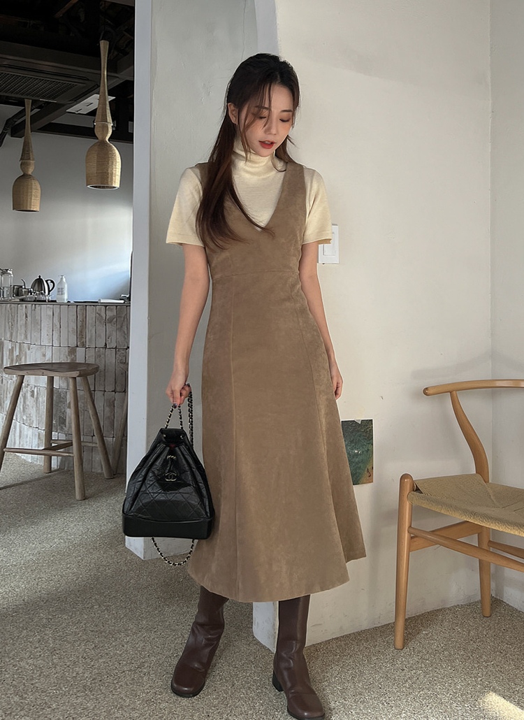 スリーブレスノースリーブダーツラインvネックマーメイドラインワンピース春秋冬 ワンピース ロングワンピース Envylook エンビールック ファッション総合通販 Dholic