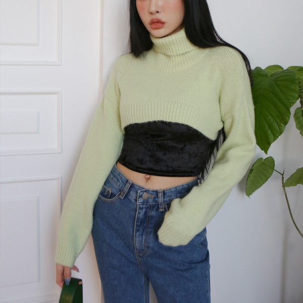 プロポーション 新品 ケーブルニット タートルネック シ