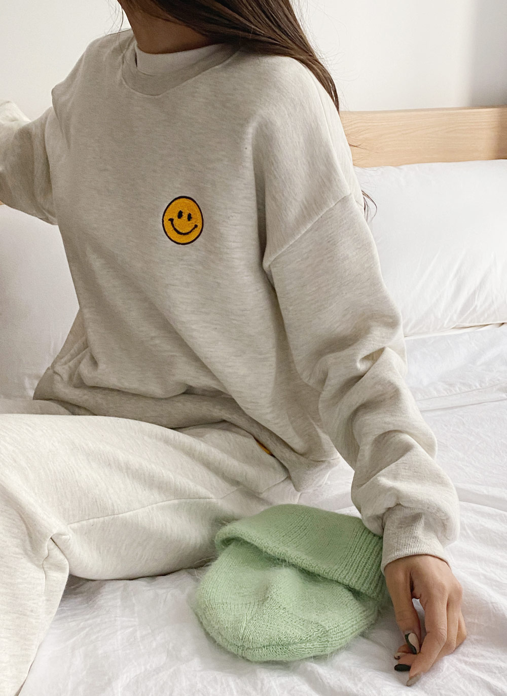 裏起毛スマイルボアパッチスウェット&ジョガーパンツSET | DHOLIC | 詳細画像6