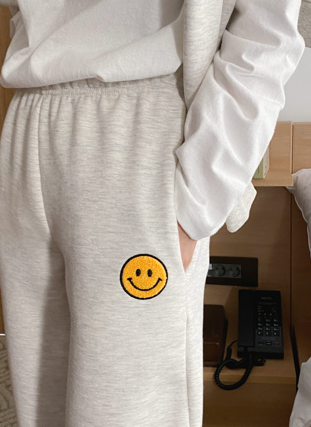 裏起毛スマイルボアパッチスウェット&ジョガーパンツSET | DHOLIC | 詳細画像7