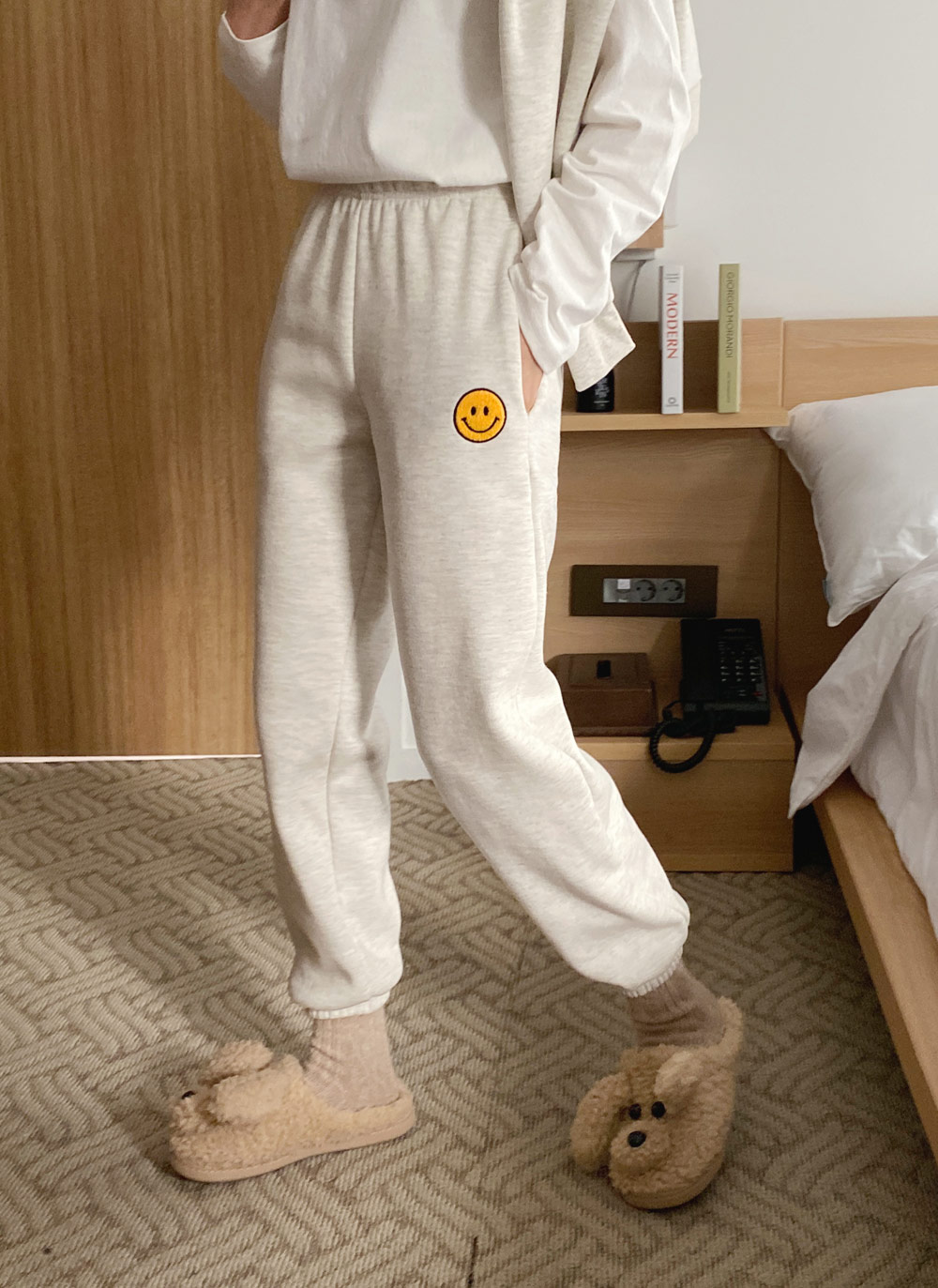 裏起毛スマイルボアパッチスウェット&ジョガーパンツSET | DHOLIC | 詳細画像9