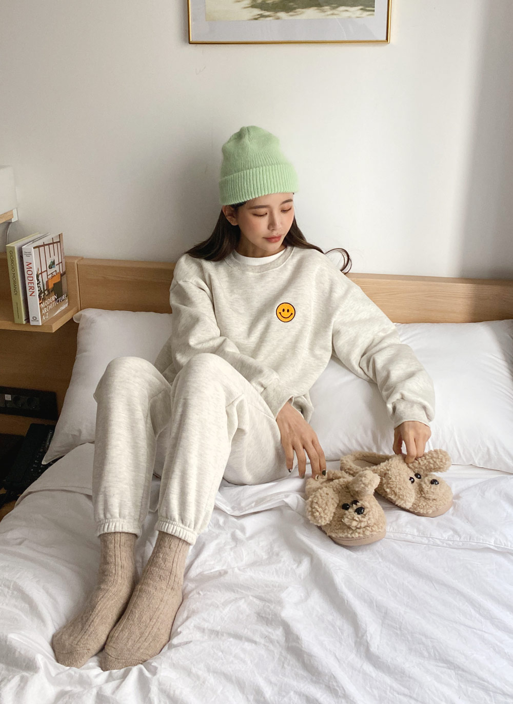 裏起毛スマイルボアパッチスウェット&ジョガーパンツSET | DHOLIC | 詳細画像10