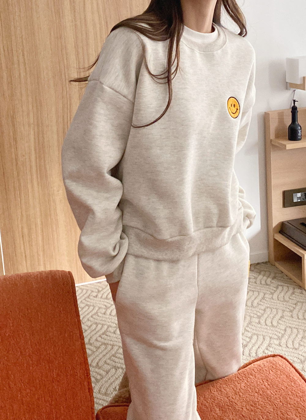 裏起毛スマイルボアパッチスウェット&ジョガーパンツSET | DHOLIC | 詳細画像12