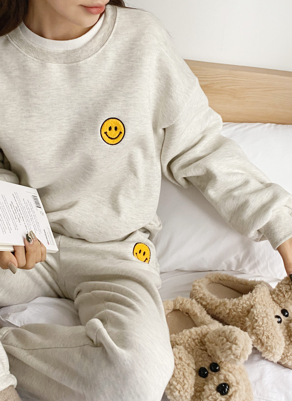 裏起毛スマイルボアパッチスウェット&ジョガーパンツSET | DHOLIC | 詳細画像14