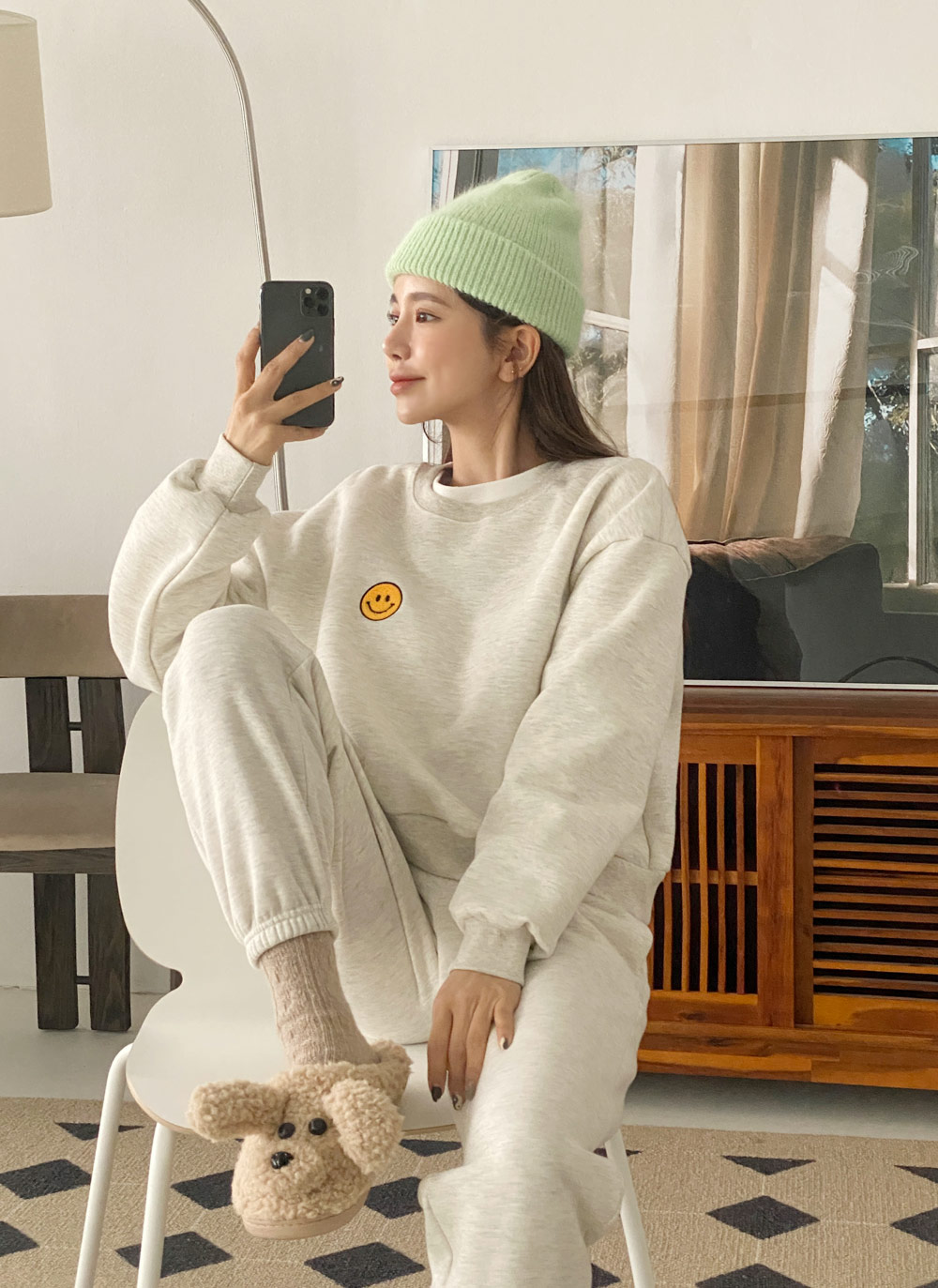 裏起毛スマイルボアパッチスウェット&ジョガーパンツSET | DHOLIC | 詳細画像22