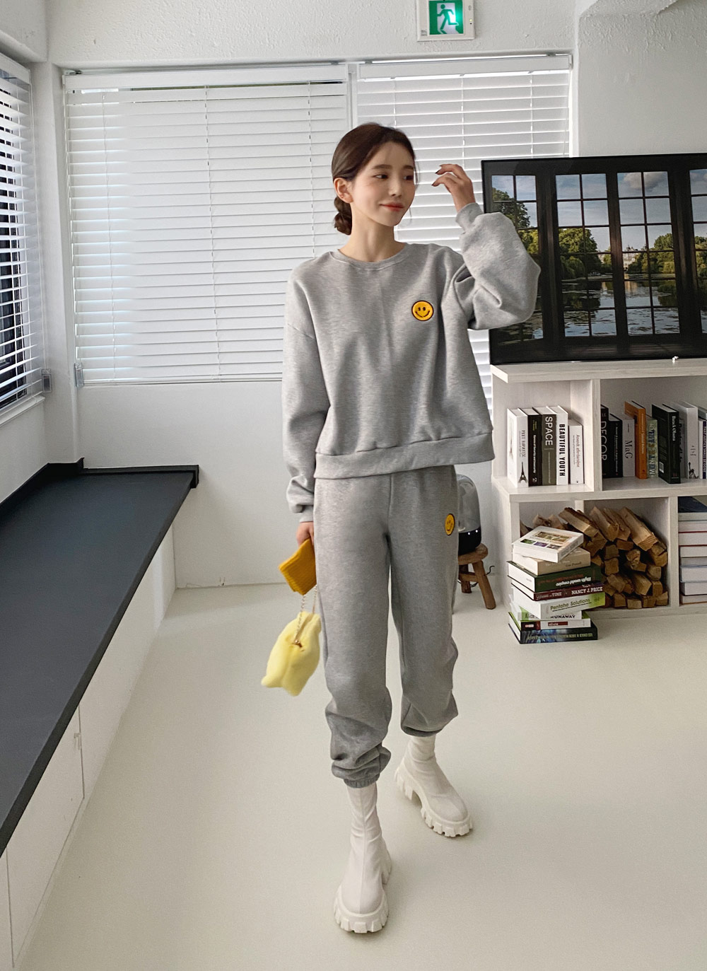 裏起毛スマイルボアパッチスウェット&ジョガーパンツSET | DHOLIC | 詳細画像24