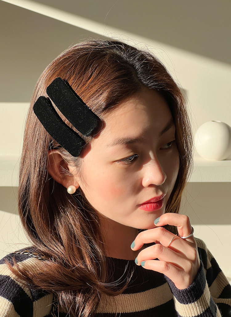 ブラックベロアヘアピン2SET・全1色 | レディースファッション通販