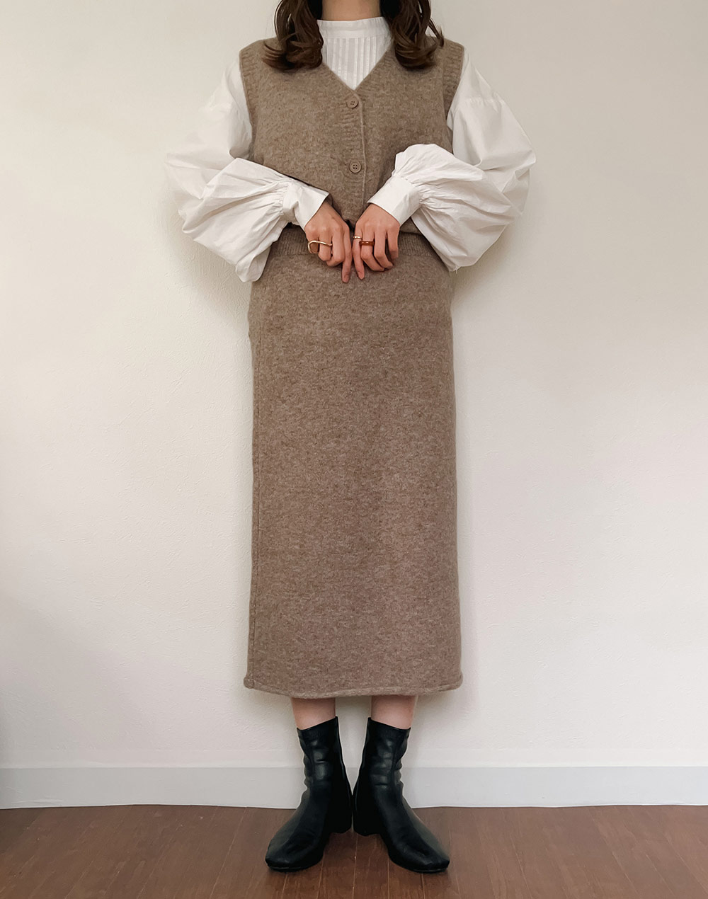 knit vest&skirt setup | 詳細画像2
