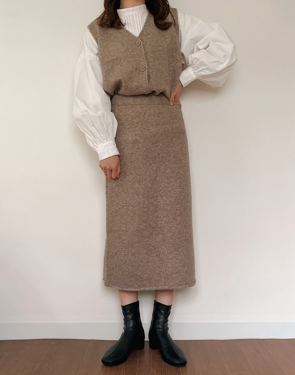 knit vest&skirt setup | 詳細画像3