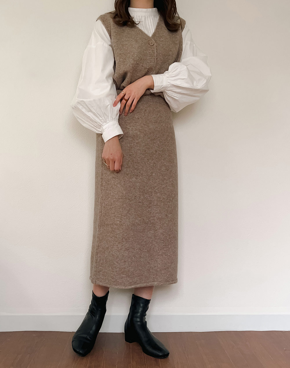 knit vest&skirt setup | 詳細画像10