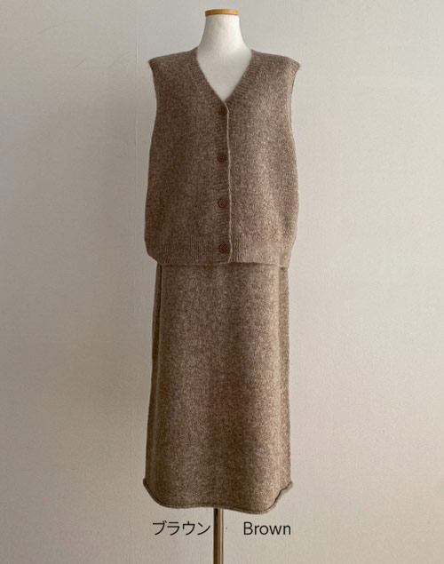 knit vest&skirt setup | 詳細画像25