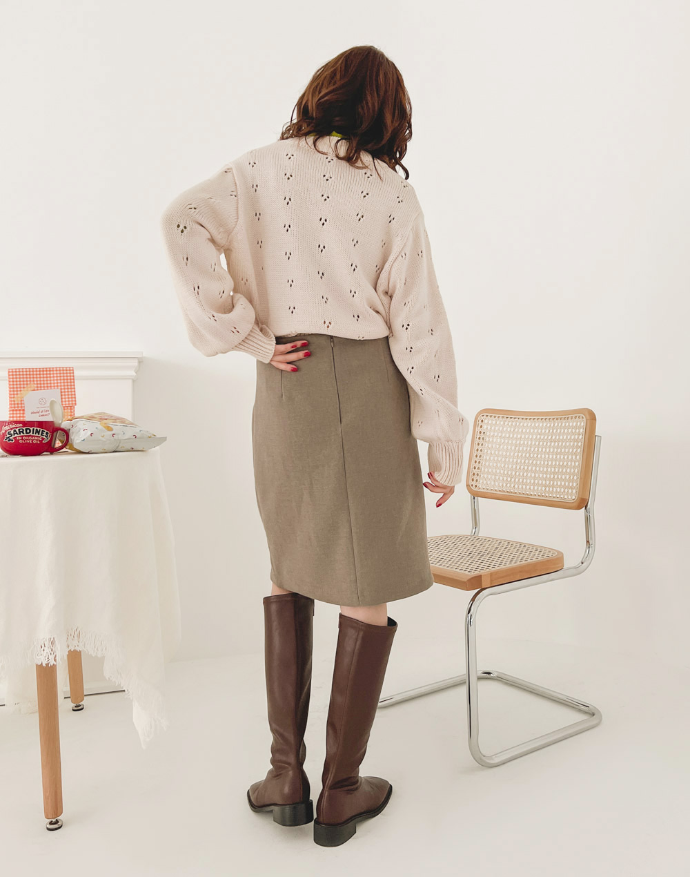 ニット セーター ウィメンズ ”Signature Stripe” アイレット ニット / 155222 KN158 レディース Chico ニット セーター ライン入りVルーズニット レディース