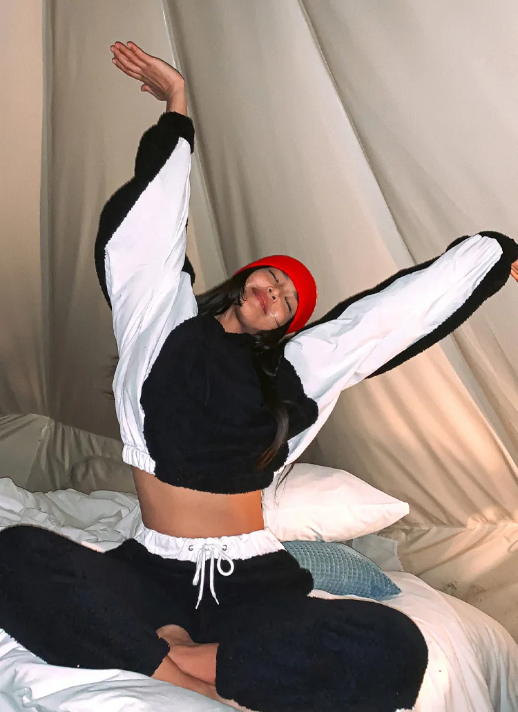 両起毛配色パーカー上下SET | abefit | 詳細画像1