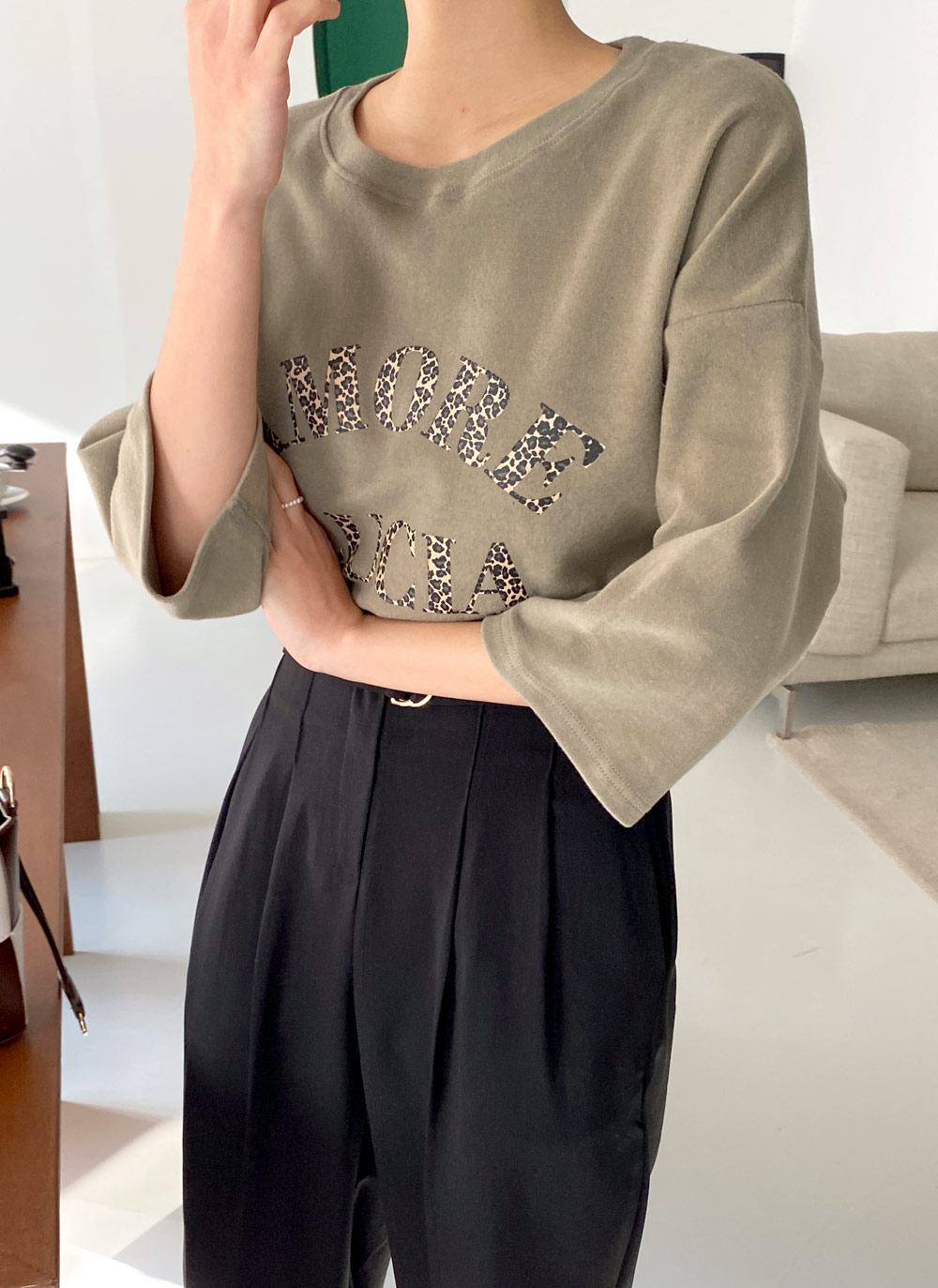 レオパードレタリング半袖Tシャツ・全3色 | DHOLIC | 詳細画像3