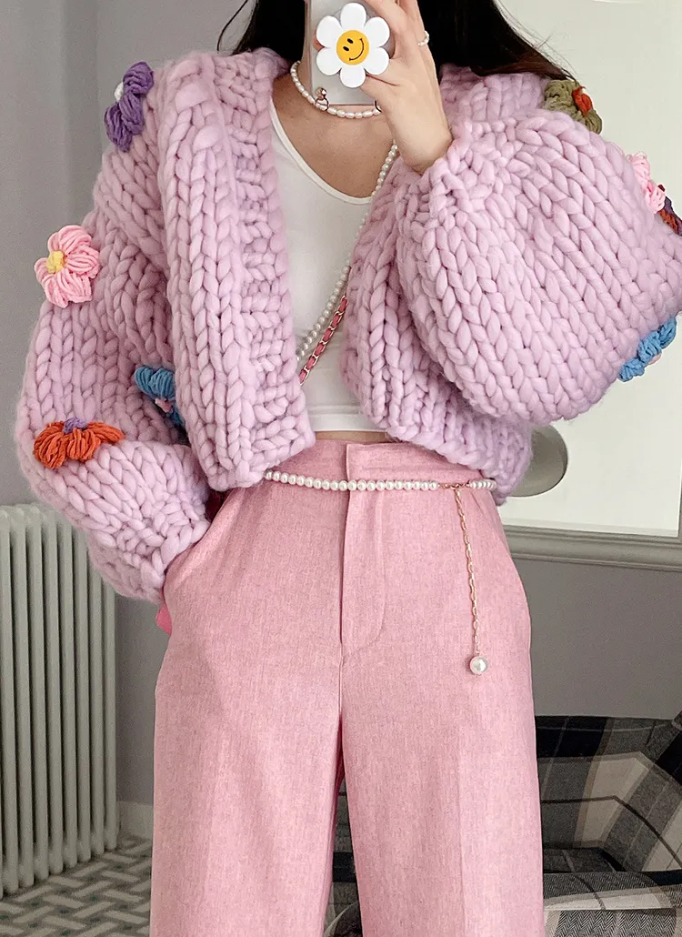 セブンテン パールモチーフカーディガン(ピンク) SEVEN TEN パール  