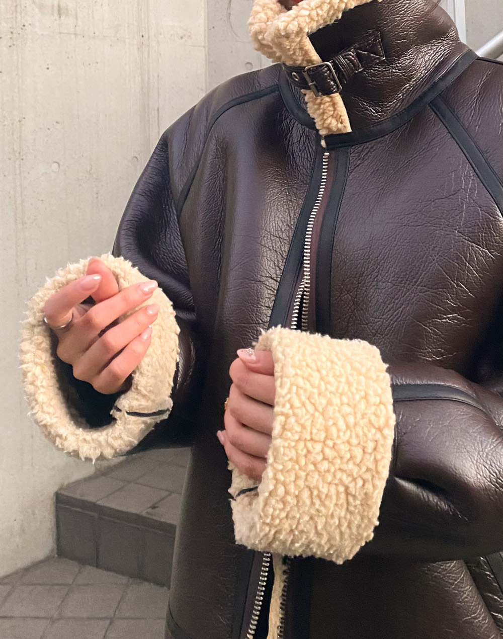 レザー調ボアジャケット | レディースファッション通販 - DHOLIC