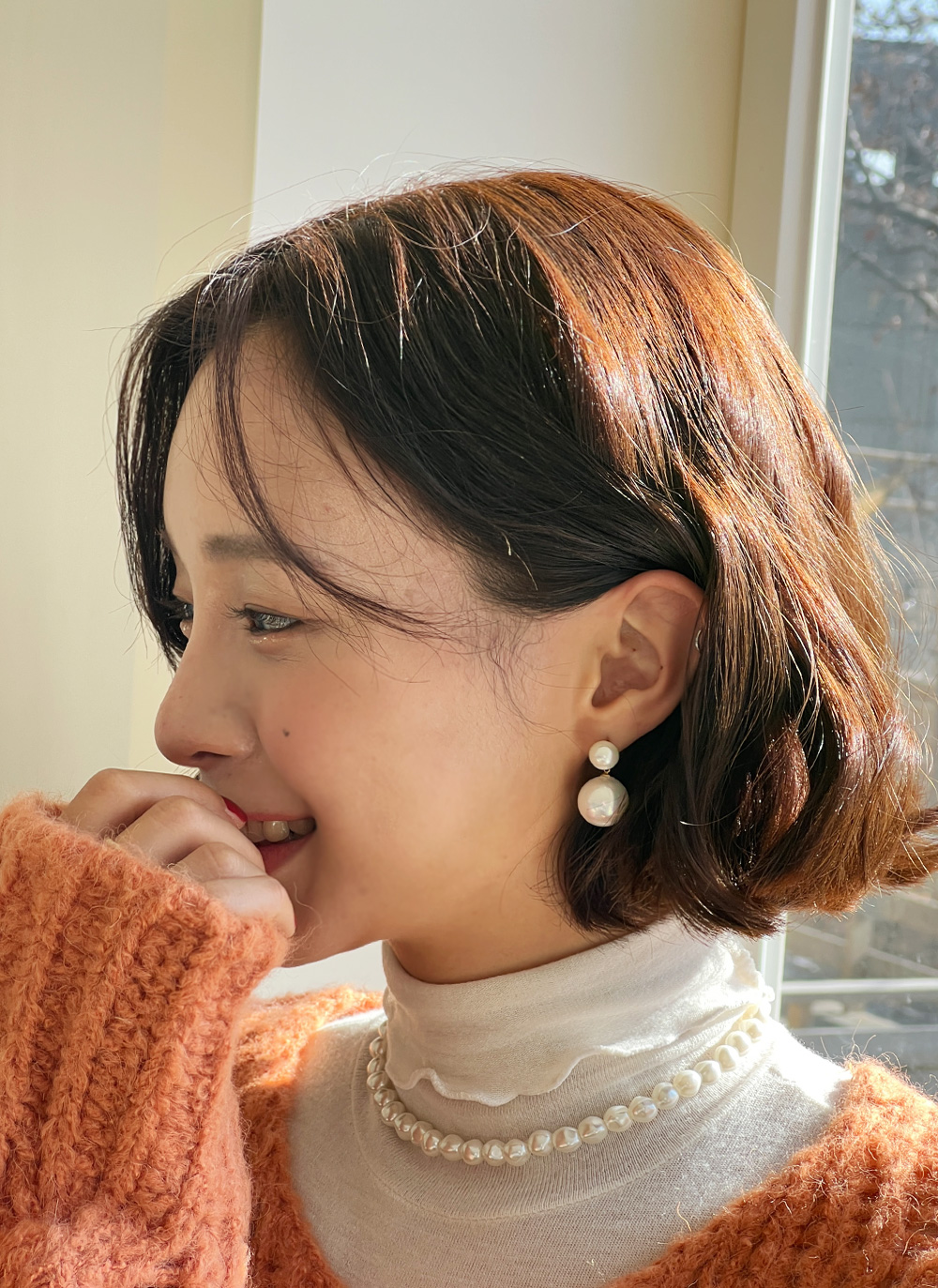 フェイクパールボールピアス・全1色 | DHOLIC | 詳細画像5