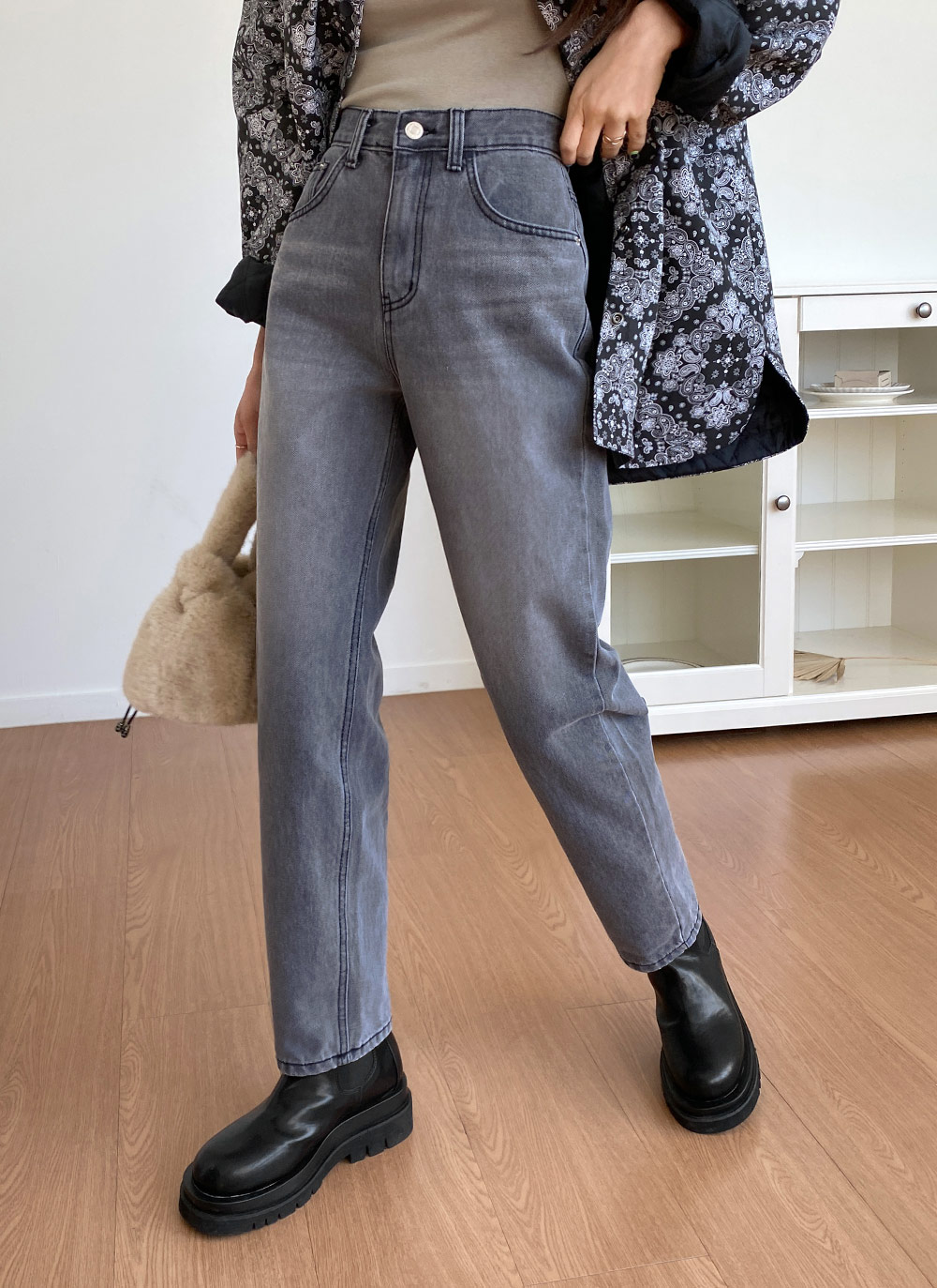 ウォッシュドストレートデニムパンツ・全2色 | レディース