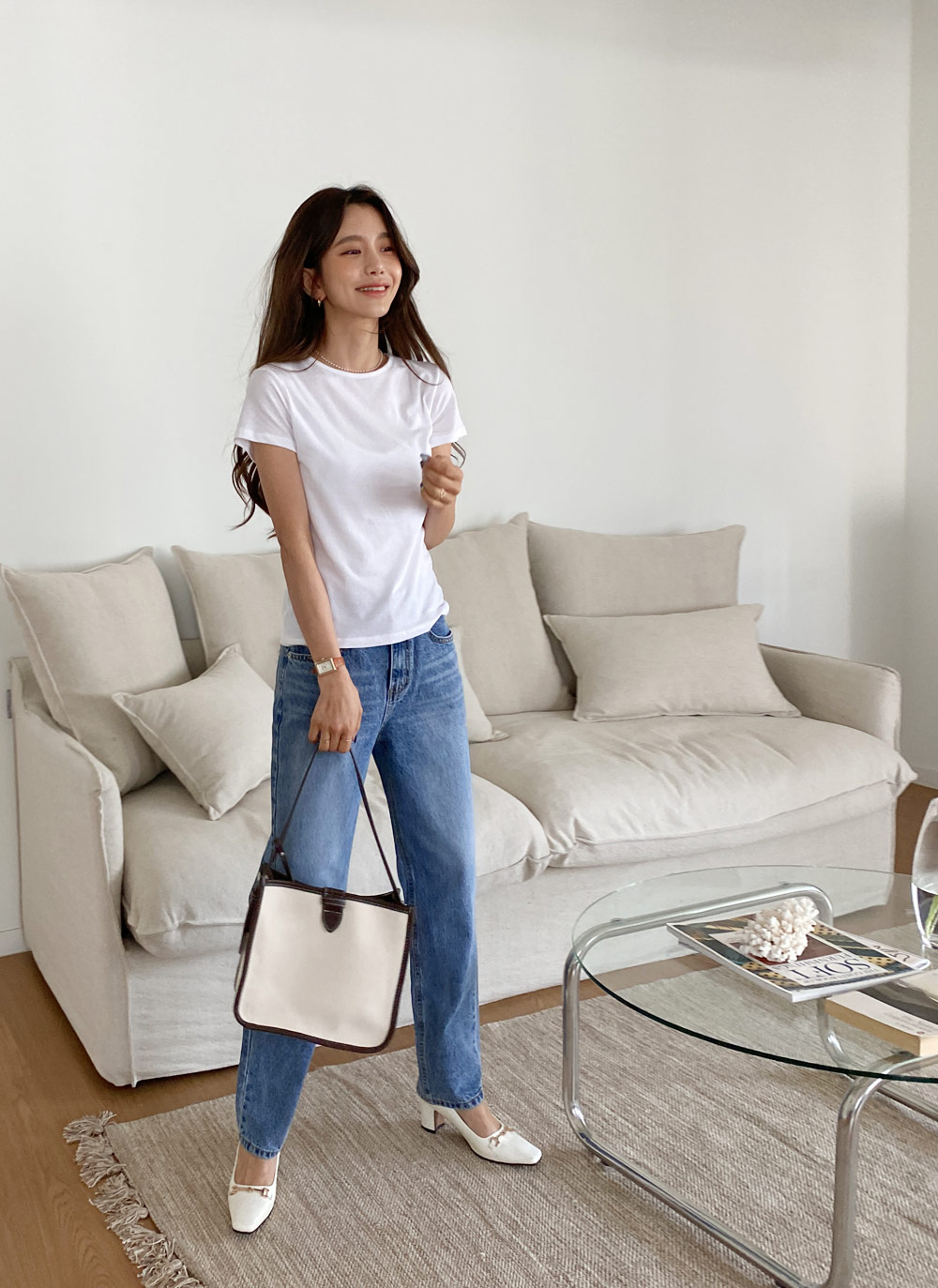 ウォッシュドストレートデニムパンツ・全2色 | レディース