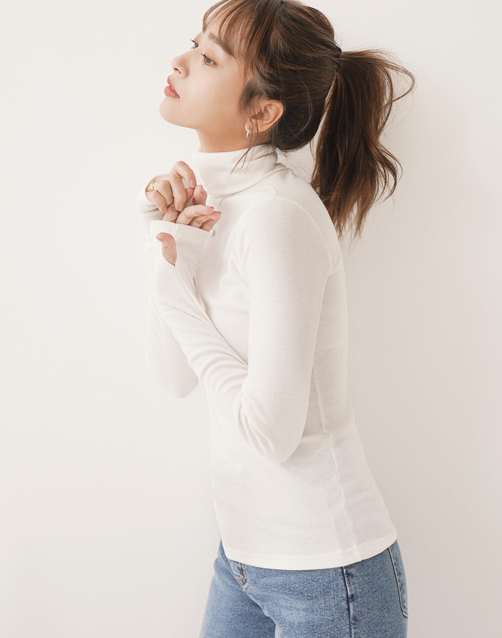 finger hole turtleneck t-shirt | 詳細画像4