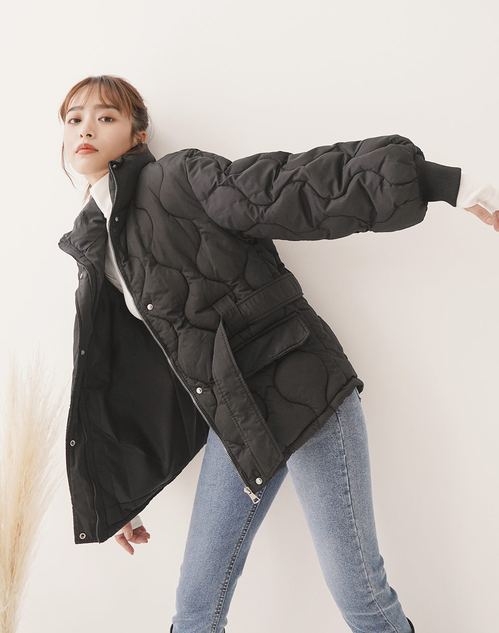 belt set quilting jumper | 詳細画像2