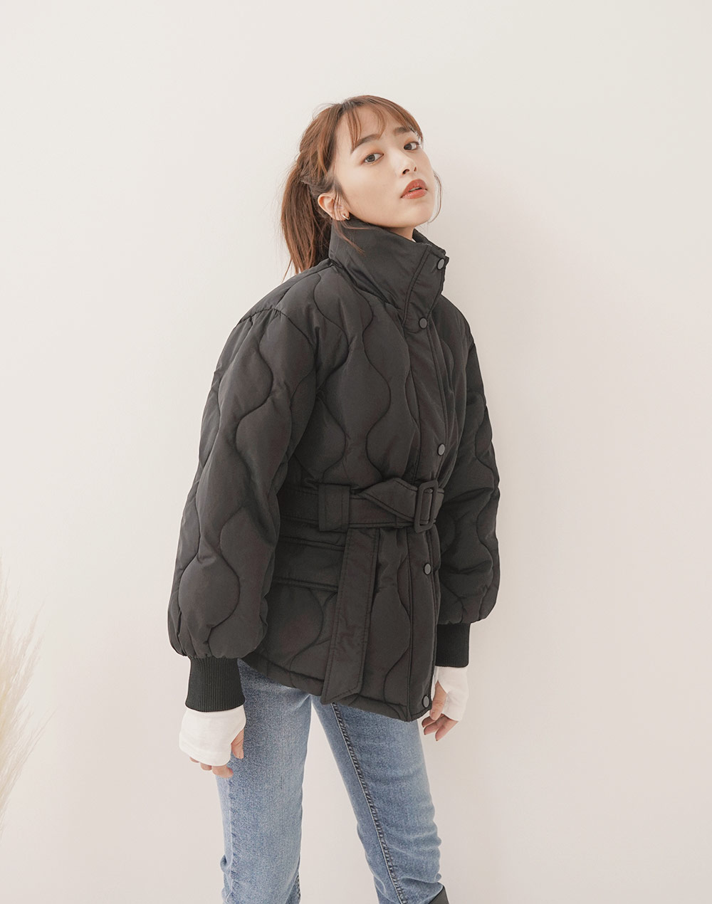 belt set quilting jumper | 詳細画像5