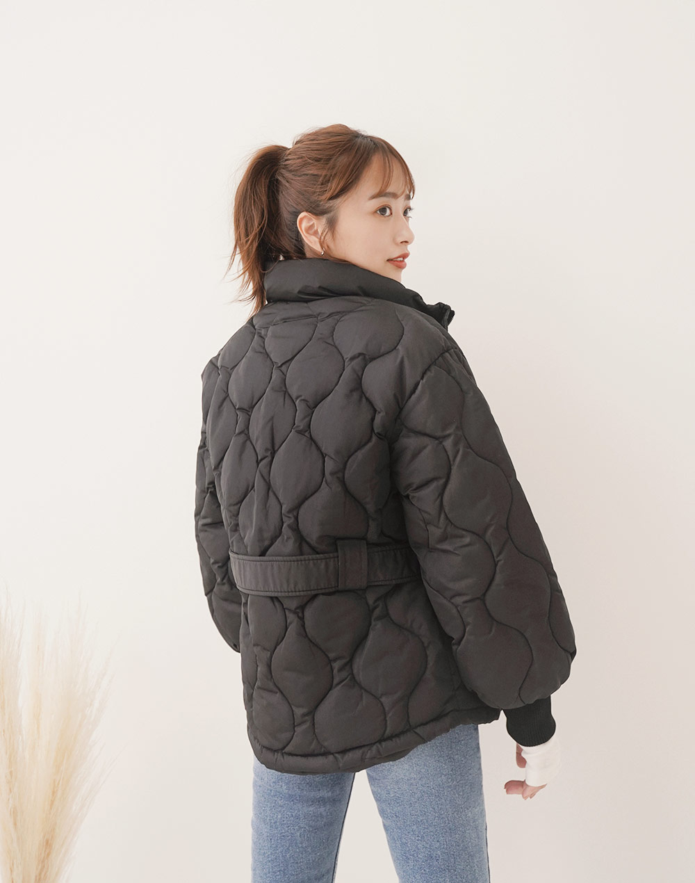 belt set quilting jumper | 詳細画像12