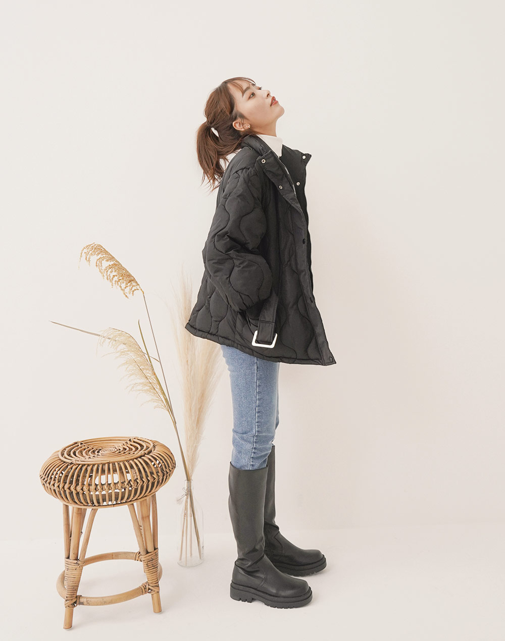 belt set quilting jumper | 詳細画像13