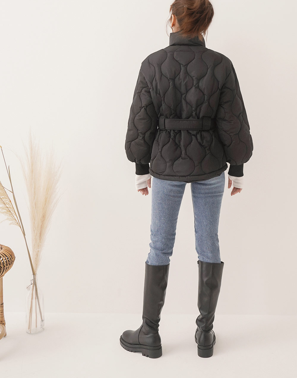belt set quilting jumper | 詳細画像16