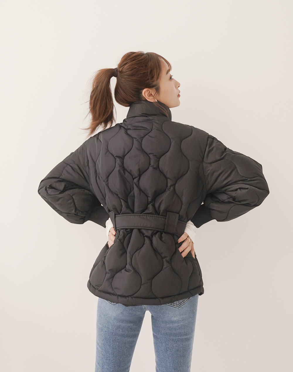 belt set quilting jumper | 詳細画像19