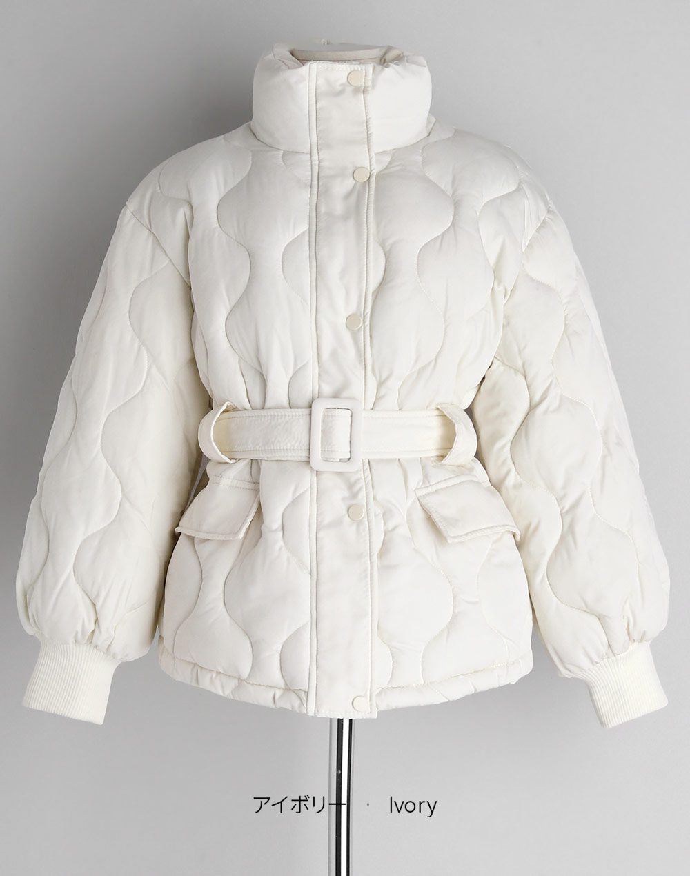 belt set quilting jumper | 詳細画像20