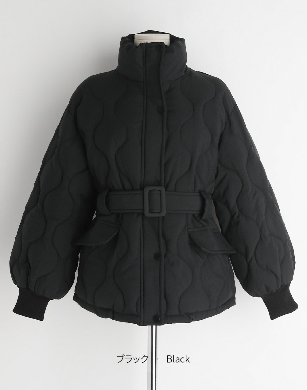 belt set quilting jumper | 詳細画像21