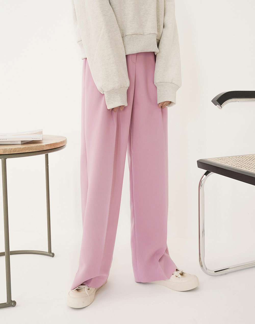 wide two tucks slacks | 詳細画像3