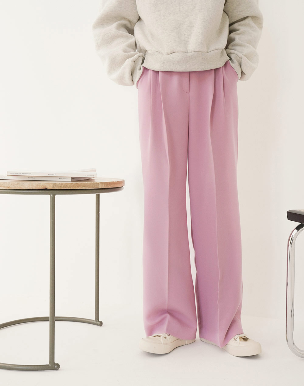 wide two tucks slacks | 詳細画像10