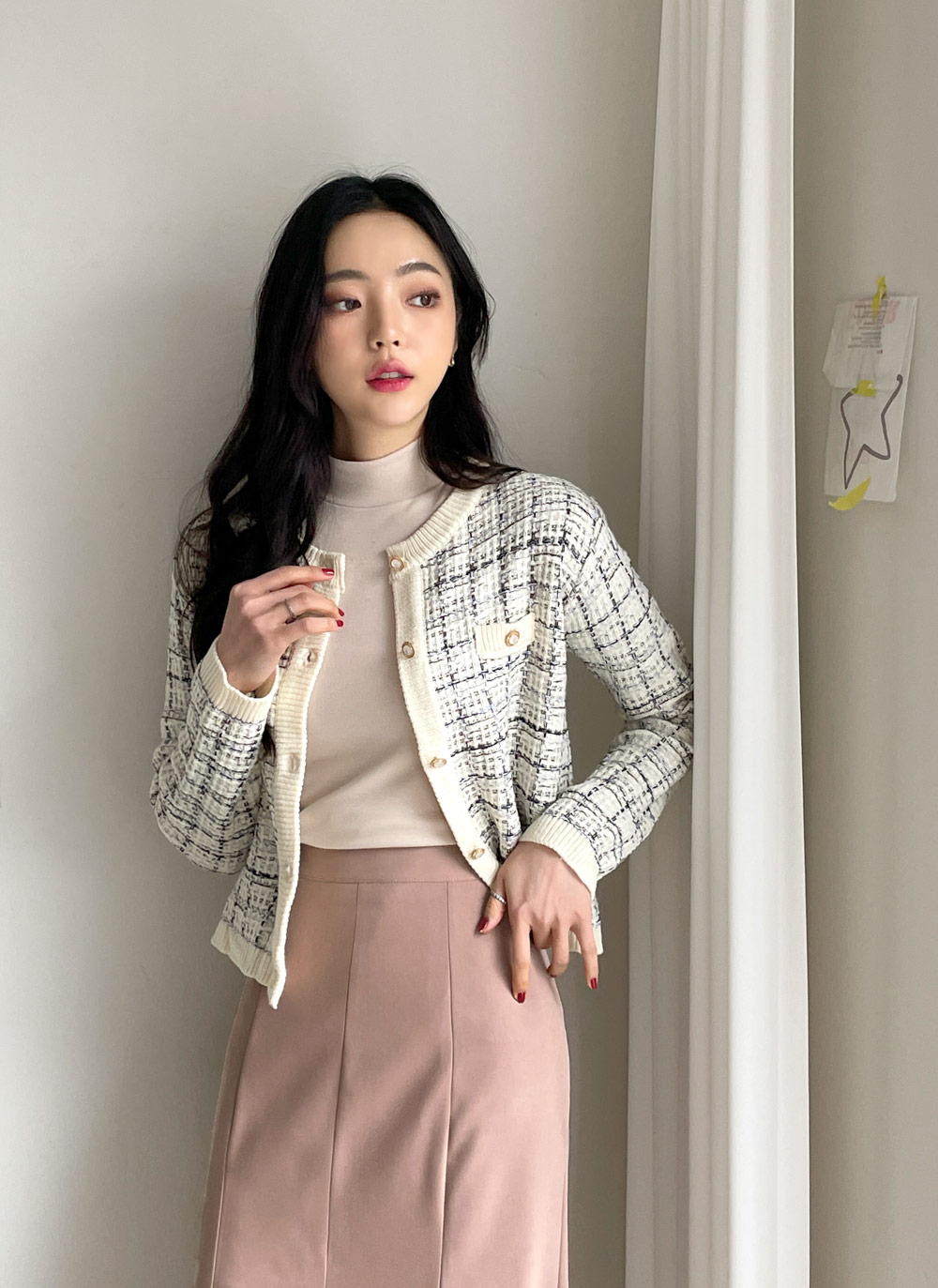 ツイード風ゴールドボタンカーディガン | DHOLIC | 詳細画像13