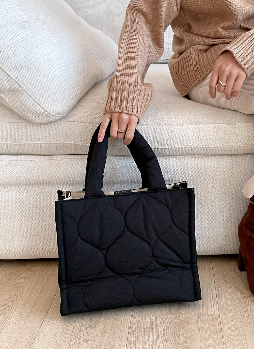 2WAYスマイルラベルキルティングバッグ・全2色 | レディース