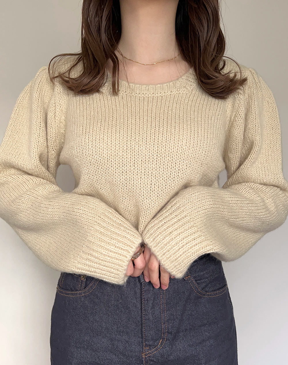 square neck alpaca knit | 詳細画像2