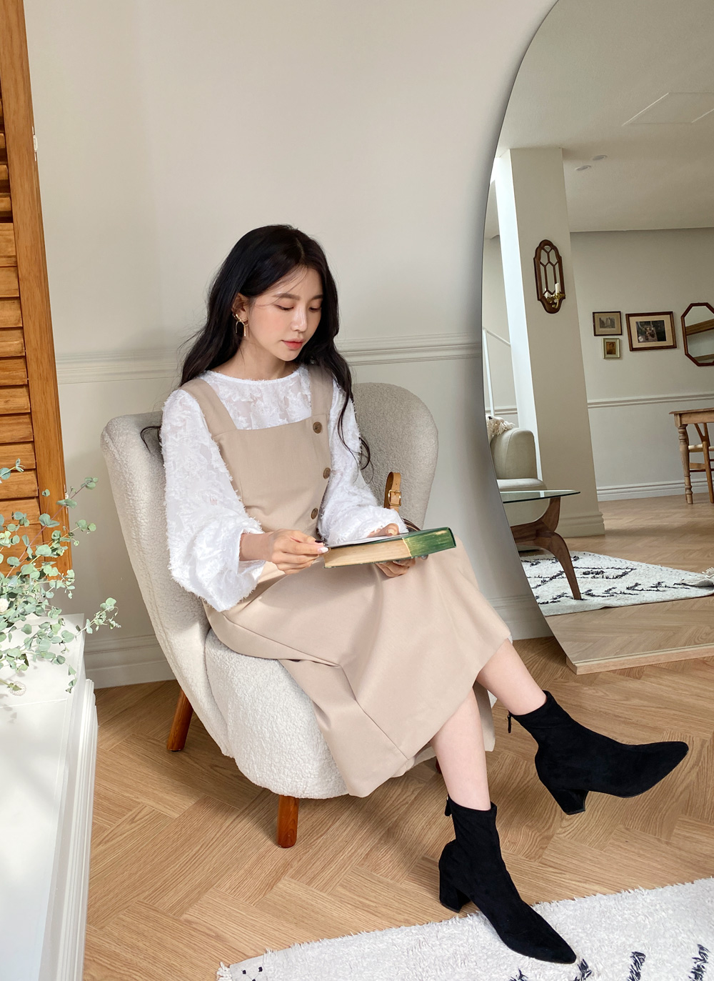 ボタンビスチェワンピース・全3色 | DHOLIC | 詳細画像3