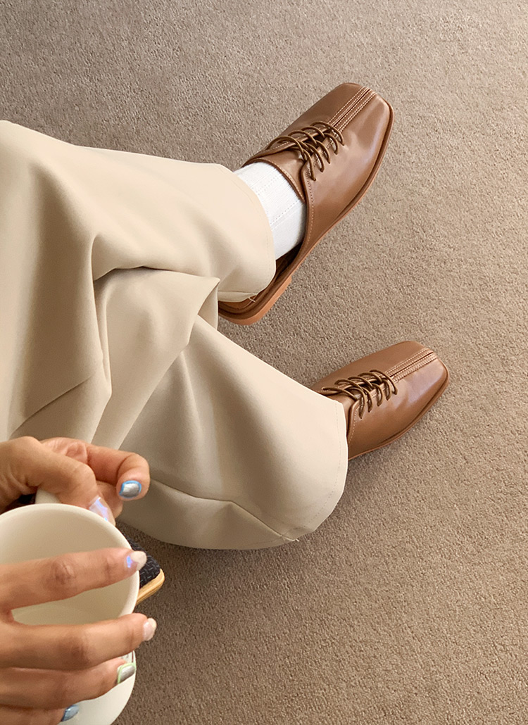 合皮フェイクレザー調レースアップブローファーローヒールローファーミュール春秋冬 シューズ フラット Dholic Ladies ディーホリックレディース ファッション総合通販 Dholic