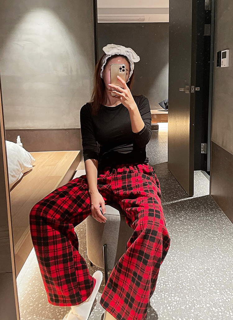 フリースチェックワイドパンツ | レディースファッション通販 - DHOLIC