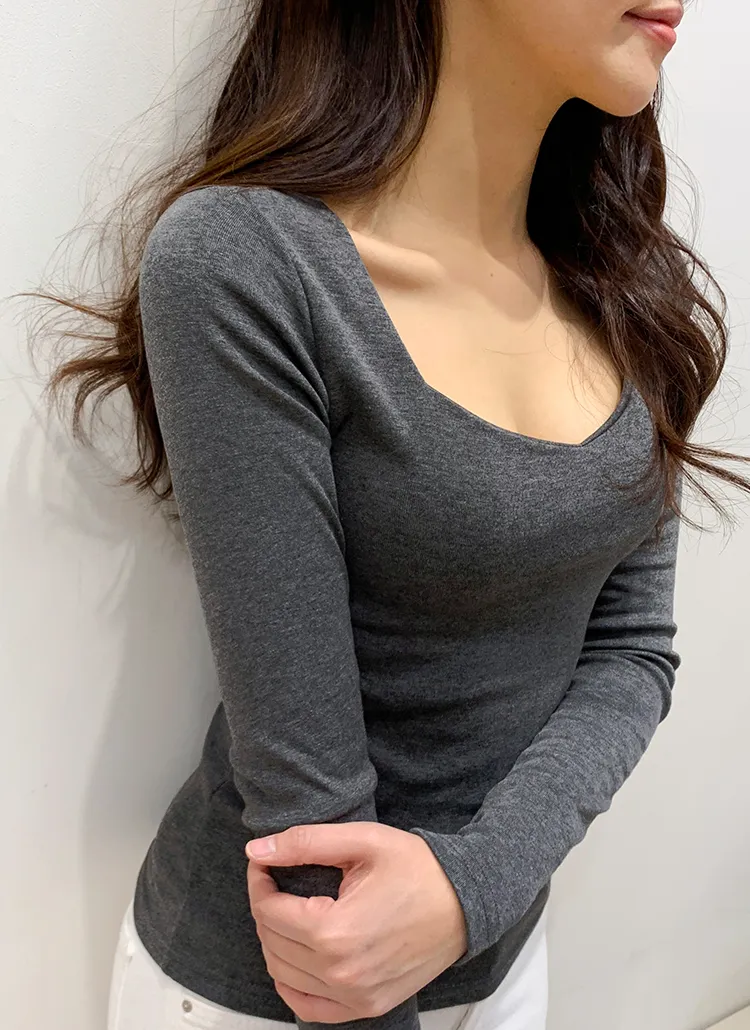 2TYPEペンタゴンネックTシャツ | minagram | 詳細画像1