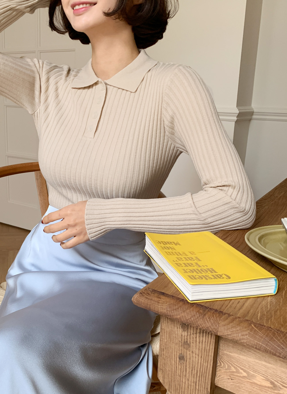 ポロカラーリブニット・全6色 | DHOLIC | 詳細画像2